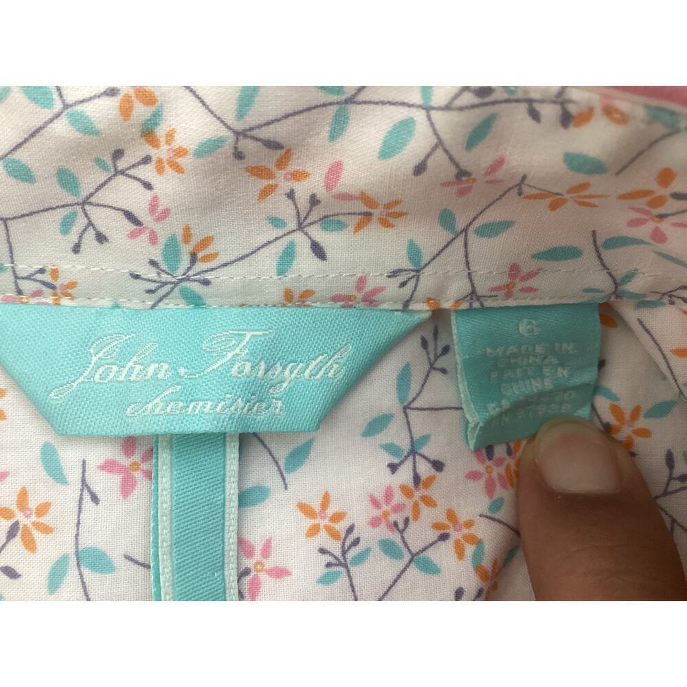 Vintage John Forsyth button down shirt pink stripe women’s sz 6 - Picture 4 of 8